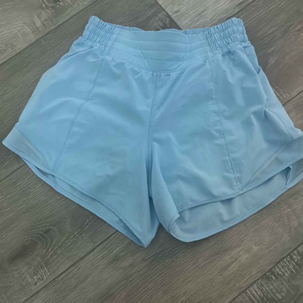 Ice blue lululemon shorts